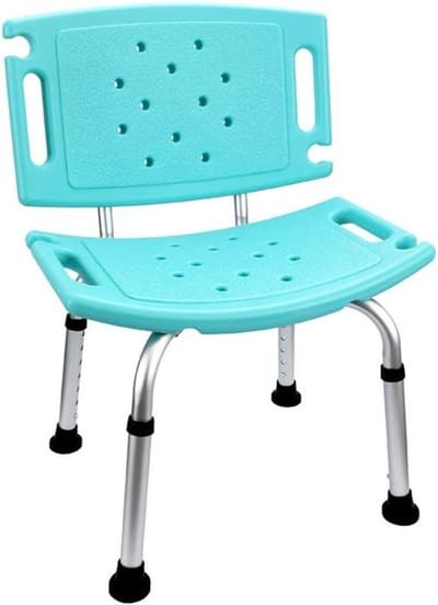 Douchestoel met rugleuning - Badkruk verstelbaar - Veilig douchen - Antislip zuignappen - 36-51 cm hoogte - Wit