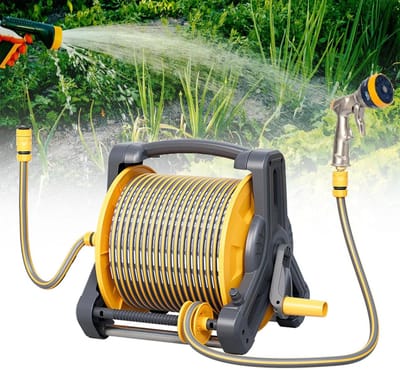 Slanghaspel - Wandmodel Haspel - Tuin Bewateren - Automatische Pijplegger - Tot 40m Slang - Grijs