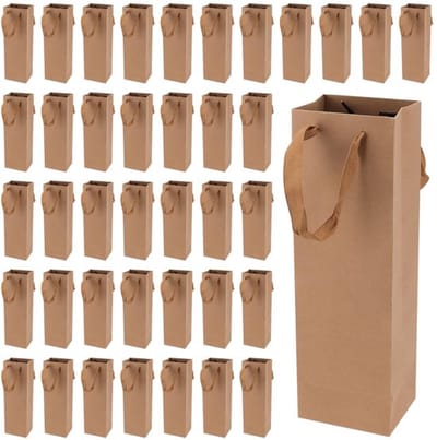 Allecto - Wijnzakken - Kraftpapier wijnfles geschenkzakken - Stevig