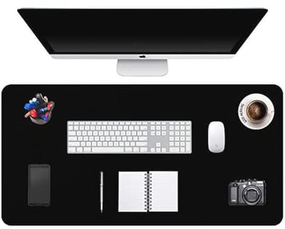 Grote bureauonderlegger met waterdichte PU-leer en slipvast suède, 120 x 43 cm