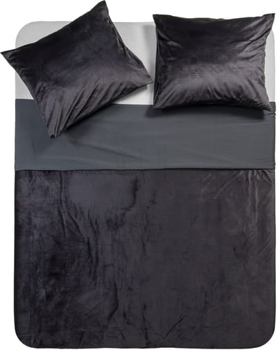 Y-NOT - Fluweel/Velvet - Dekbedovertrek - Tweepersoons - 200x200/220 cm - Antraciet