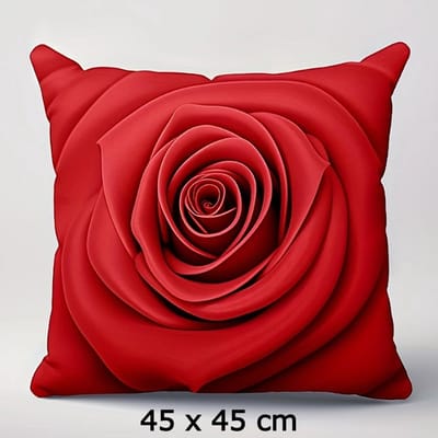 Allernieuwste.nl® Kussenhoes Rode Roos - Romantisch - Bloemen Kussenovertrek - 45x45 cm