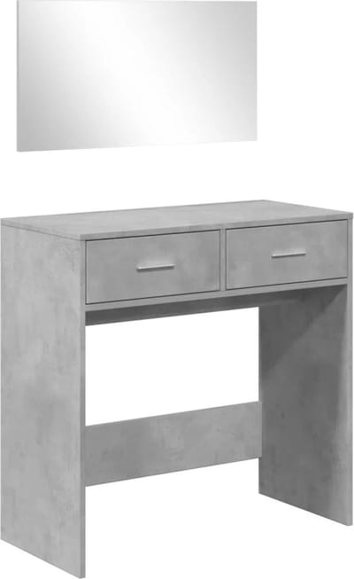 Kaptafel Met spiegel - Make up tafel - Make up - Toilettafel - Met lades - Betongrijs