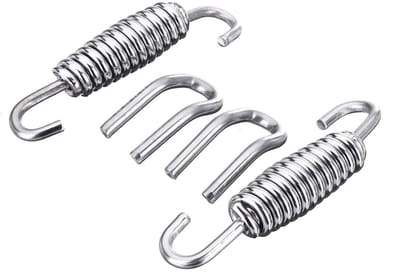 Dailygoody - 50mm Uitlaatdemper Veer - Rvs Versterking - Duurzaam - Chrome - Motorrijden - Accessoire - 2 Stuks