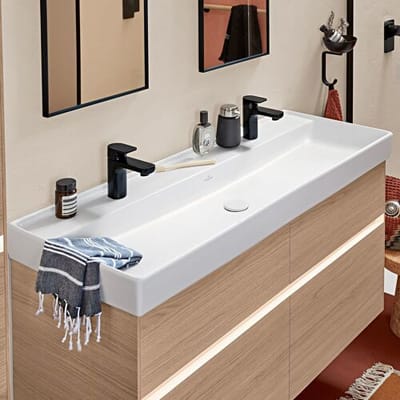 Villeroy & Boch Collaro cabinet washbasin 120 cm without overflow, 2 tap holes 4A33C101