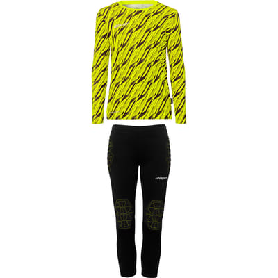 Uhlsport Progressive 28 Keeperset Kinderen - Fluogeel / Zwart | Maat: 140