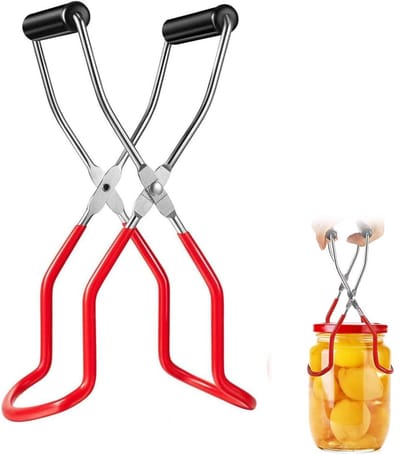 EXCITAT Pottenlifter - Pottenlifttang - Pottenlifters van roestvrij staal - Pottenlifter met antislip handgrepen - Geschikt voor thuiskeukens - Rood