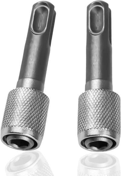 MK Stoer - Bithouder - SDS-Plus - Zeskantschacht - Slagboren - Hamers - Converter - Accessoire voor knutselen - Geschikt voor 6,35 mm (1/4 inch) - Twee stuks - Veelzijdig - Duurzaam