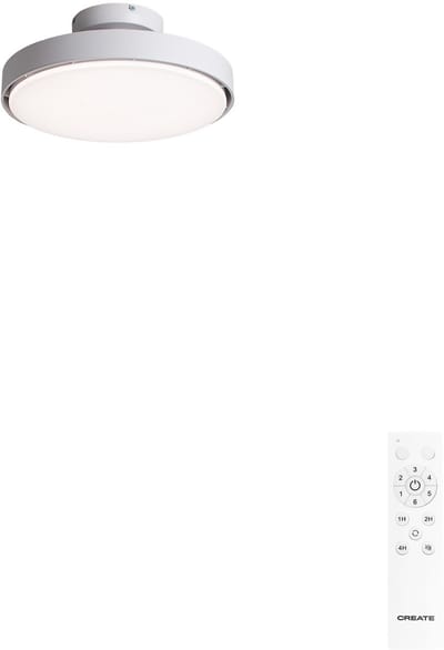 CREATE - Stille 56W bladloze plafondventilator Ø50 cm met LED-licht in de behuizing en lamplicht - S - Met licht - Afstandsbediening - WIND CLEAR BLADELESS