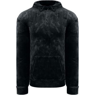 Puma Geborduurd Logo Dames Zwart Velours Hoodie