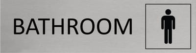 CombiCraft Aluminium deurbordje Bathroom men 165x45mm met tape - per stuk