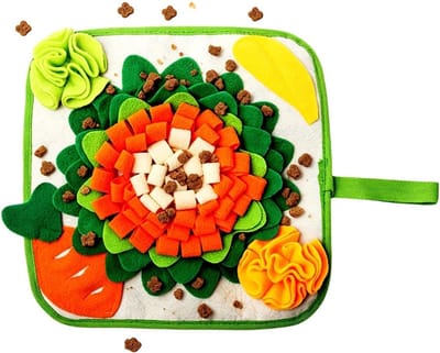 Snuffelmat Konijn - Voedselpuzzel - Mentale Stimulatie - Interactief Voeren - 32 x 15 cm - Grijs