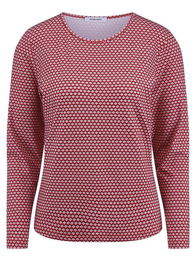 Shirt ronde hals Van Peter Hahn rood
