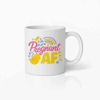 Zwanger AF Mok 330ml – Grappig Zwangerschapscadeau voor Aanstaande Moeders – Schattige Koffiebeker voor Babyshower