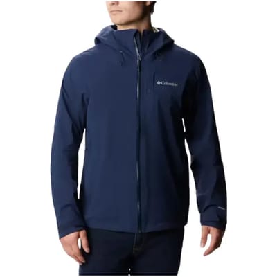 Columbia Omni-Tech Jas Heren met Capuchon - Jassen Heren Waterdicht & Winddicht - Outdoorjas Winter - Blauw - Maat S