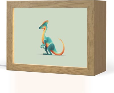 Nachtlampje 20x15 cm - Kinder lampje - Staart - Dino - Minimalistisch - Blauw - Tafellamp kinderkamer - Slaapkamer lamp - Bedlamp kinderen - Kinderlampje stopcontact - Wandlamp babykamer - Nachtlampjes