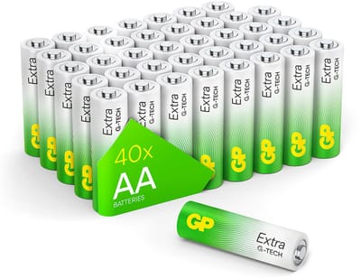 GP Extra Alkaline batterijen AA 1,5V - 40 stuks AA batterijen (Mignon, Penlite, LR06) – AA Batterij met nieuwe G-TECH technologie