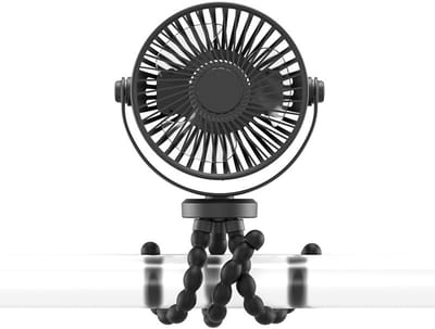 YAGXIG Oplaadbare Draagbare Ventilator - Geschikt voor Kinderwagen - Stille Mini Ventilator met Clip-on - 3 Windsnelheden - USB Mini Ventilator - Omvormbare Ventilator - 720° Draaibaar