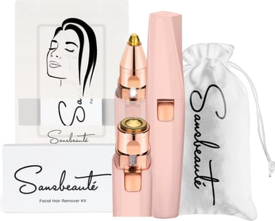 Sansbeauté® Wenkbrauw Trimmer - Gezichtsontharing Dames - Gezicht Trimmer Vrouw - Gezichtsontharing Dames - Gezichtstrimmer - Snor Trimmer - Face Shaver - Flawless Gezichtshaarverwijderaar - Facial Hair Remover - Mini Shaver - Eyebrow Trimmer