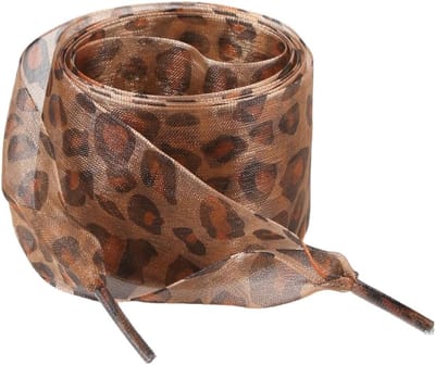 Leopardpatroon Veters voor Sneakers en Sportschoenen - Platte Tulle Veters, Vervangende Veters, 2.5 x 80 cm, Ideaal voor Hardlopen en Casual Gebruik