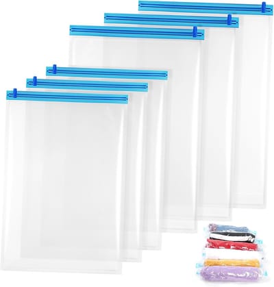 Roll up Compressiezakken - Reis Vacuümzakken - Kleding Opbergen - Dubbele Afdichting Strips - 12 Stuks 70x50cm - Zoals Getoond