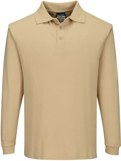Portwest Vlamvertragende Modaflame Antistatische lange mouw Polo Shirt FR10 - Bruin - 4XL