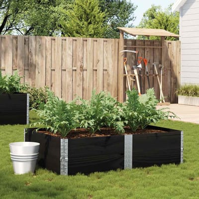 vidaXL - Plantenbak - 150x100 - cm - massief - grenenhout - zwart