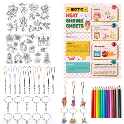 BOTC Krimpfolie set - 164-Delig Krimpie Dinkie Pakket - Krimpfolie Knutselpakketten - Krimpfolie vellen - Knutselen Krimpie Dimpie – Sieraden en sleutelhangers maken