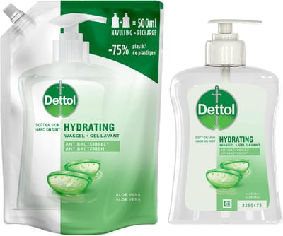 Dettol - 2x Dettol Refill Hydrating Aloe Vera 500ML - 1 x Dettol Hydrating Aloe Vera 250ML - Voordeelpakket
