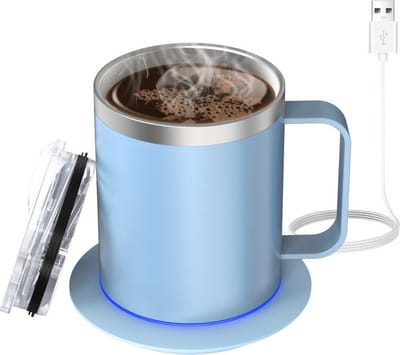 Livano Cup Warmer - Mok Warmer - Mug Warmer - Koffie Warmer - Verwarmde Onderzetter - Koffie Warmhouder - Koffiekop Verwarmer - Kop Warmer - USB - Kopjes - Melk - Blauw