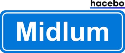 Hacebo - Plaatsnaam Sticker - 29x10 CM - Midlum sticker - Verkeersborden sticker - grappige cadeaus - Midlum