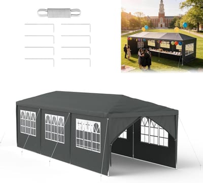 Tuinpaviljoen 3x9m - Partytent Luxe - Feestelijke Gelegenheden - Waterdicht Oxford Weefsel - 900 x 300 cm - Antraciet