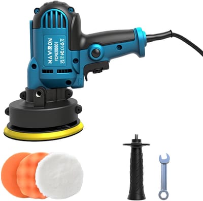 Dual-action polijstmachine – 5500 RPM variabel toerental, 6-delige set – voor auto waxen, krassen verwijderen en detailing