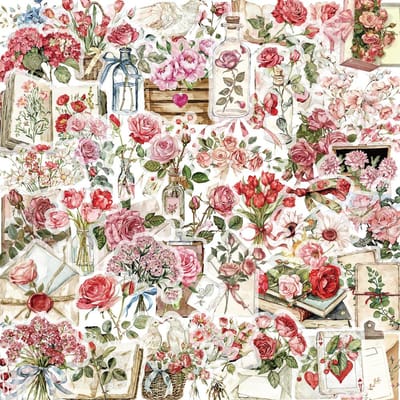 50 stuks Bloemige Stickers Bloemen Natuurlijke Decoratieve Decals Esthetisch Waterdichte Huisdier Sticker Voor Journaling Notitieboek Waterfles