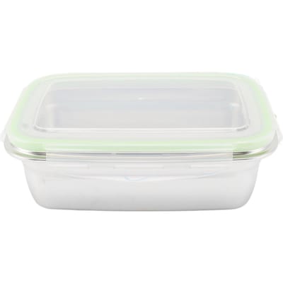 304 Roestvrijstalen Lunchbox Lekdichte Voedselopbergcontainers Vierkante Bento Box 850ml L white