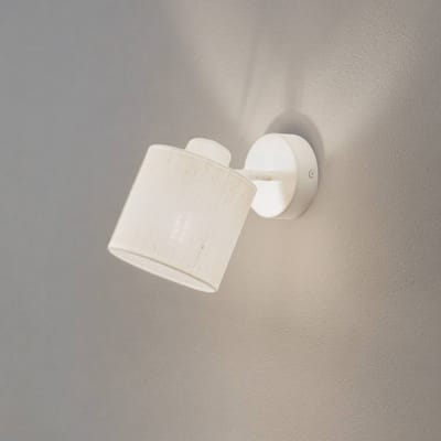 Argon Wandlamp Suerte, crèmewit, linnen textiel, 18 cm hoog, E14