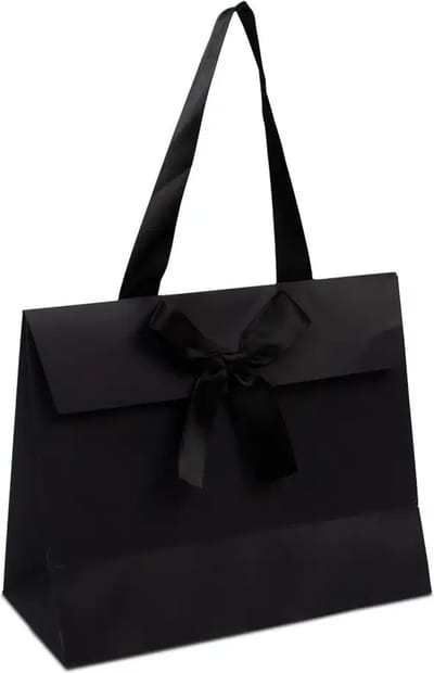 Kadotas met strik zwart glans Luxe