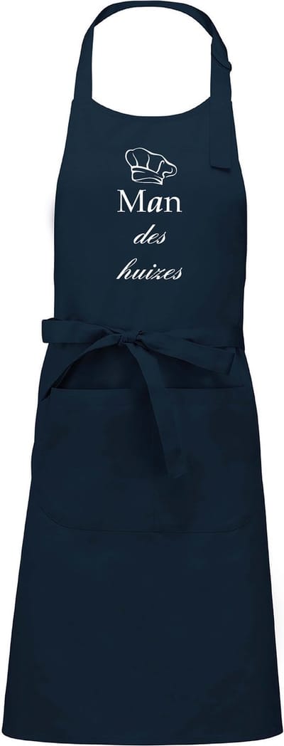 Mijncadeautje - Luxe schort - Man des Huizes - navy blue