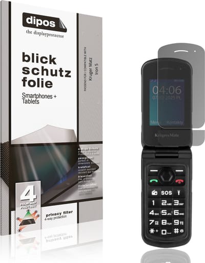 dipos – Matte Privacy Screenprotector geschikt voor Kruger Matz Iron 5 | Anti-Spy Beschermfolie