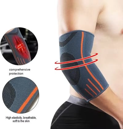 Elleboogbrace - Elleboogband Bescherming - Crossfit Fitness - Powerliften Basketbal - Tennis - Compressieband Maat L - Zwart