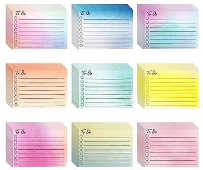 Kleurrijke zelfklevende notitieblaadjes - 450 vellen, 9 kleuren, 10 x 7 cm - Perfect voor kantoor en thuis