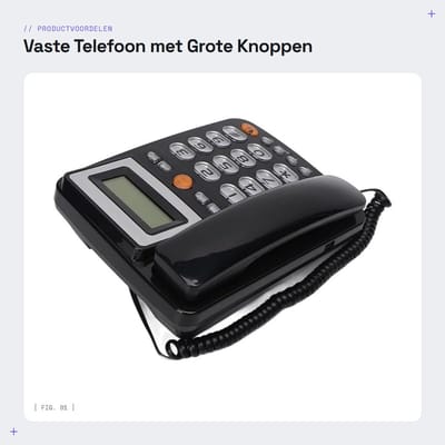 Dailygoods- Vaste Telefoon - Gebruiksvriendelijke Grote Toetsen - Instelbare LCD-Heldereid - Snelkiestelefoon - Handsfree Bellen - Zwart ABS-Materiaal - Seniorentelefoon
