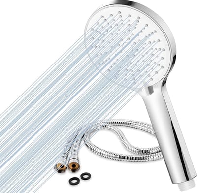 SnelShoppen - Hoofddouche met 5 Spray Modi en 2M Slang - Hoge Druk Doucheset voor Laag Waterdruk, RVS en ABS, Duurzaam en Corrosiebestendig, Perfect v