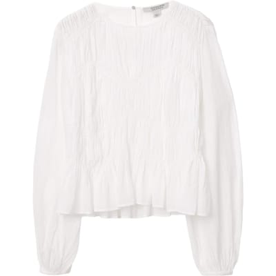 AllSaints Melani Top Antique White Taglia: 2 | Maglie a manica lunga Outlet | Donna | Bianco