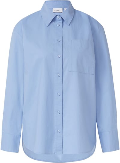 Lang Blouse in Popeline met Opgestikte Zakken Dames COMMA