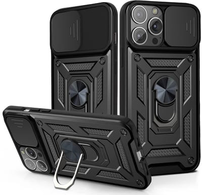 Hoesje geschikt voor iPhone 17 Air - Backcover - Rugged Armor - Camerabescherming - Extra valbescherming - TPU - Zwart
