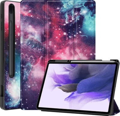 Hoes - Geschikt voor Samsung Galaxy Tab S7 FE - Dun & Stevig - Trifold Bookcase - Hard Cover Case - Met Uitsparing Geschikt voor S Pen - Hardcover Book - Tablet Hoesje - Galaxy