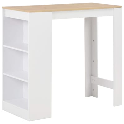 vidaXL - Bartafel - met - schap - 110x50x103 - cm - wit