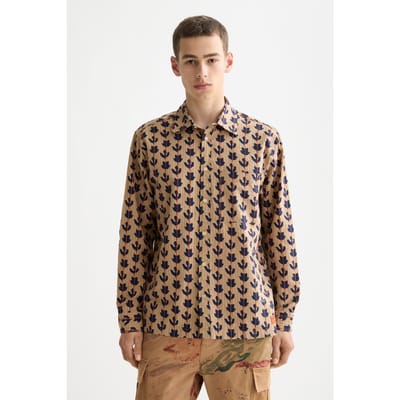 Scotch & Soda Structured Printed Shirt Ditsy Leaf Stripe Taglia: S | Camicie Casual Outlet | Uomo
