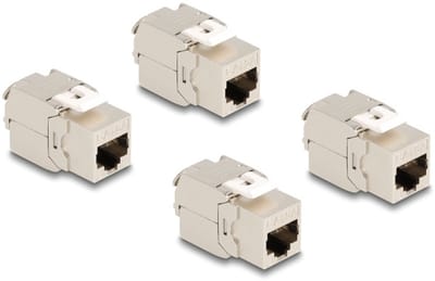 Delock Keystone Module RJ45 jack Cat.6A STP 4 pieces